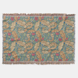 Cobertor Marigold floral William Morris azul bege angustiad