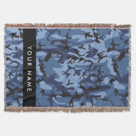 Cobertor Marinho Camuflagem Azul Seu nome Personaliza