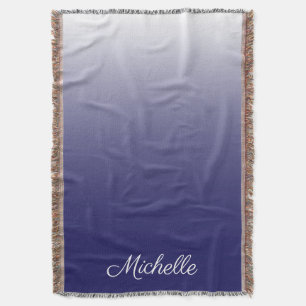 Cobertor Marinho ombre de gradiente personalizado azul