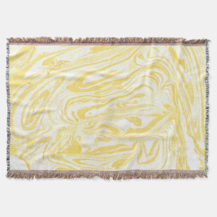 Cobertor Mármore Amarelo Elegante: Textura Desenhada À Mão