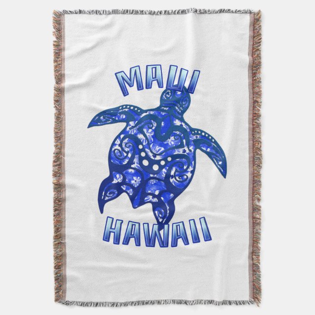 Cobertor Maui Hawaii Vacation Tribal Turtle (Frente Vertical)