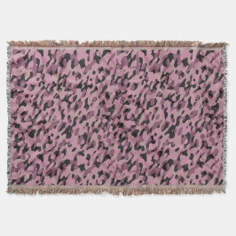 Cobertor Mauve pink and Charcoal Camo abstract
