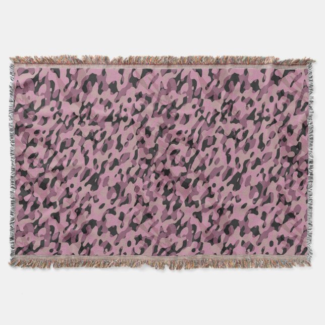 Cobertor Mauve pink and Charcoal Camo abstract (Frente)