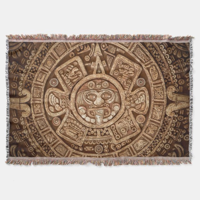 Cobertor Maya Tribal Pagan: Textura Ornamental (Frente)