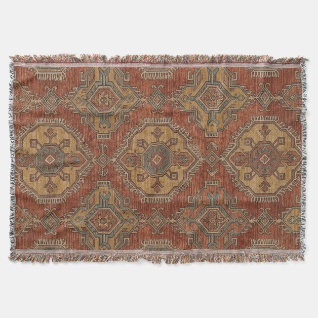 Cobertor Medalhão Tribal Kilim (Frente)