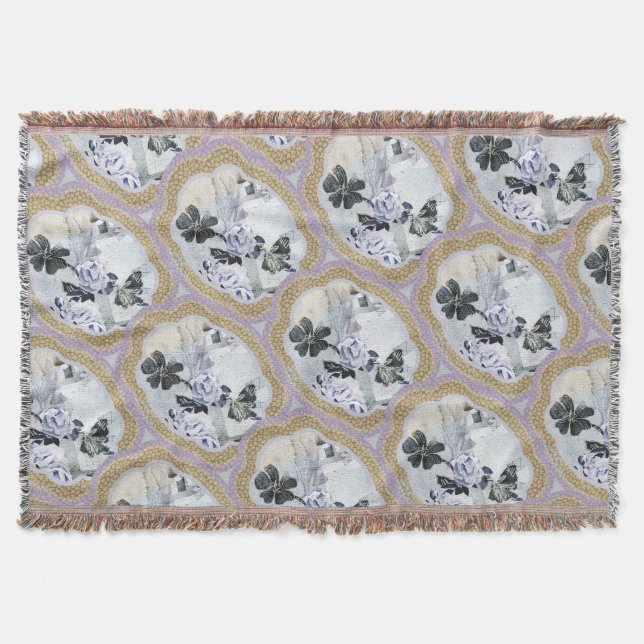 Cobertor Medalhões Florais abstrato (Frente)