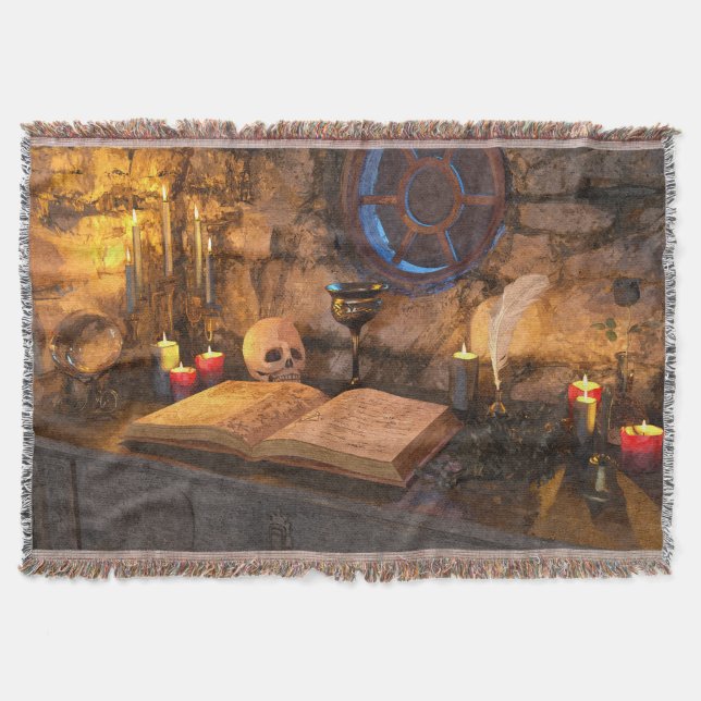 Cobertor Medieval Fantasy Wizard's Study (Frente)