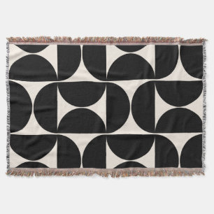 Cobertor Meio século Padrão Vintage Moderno Preto e Branco