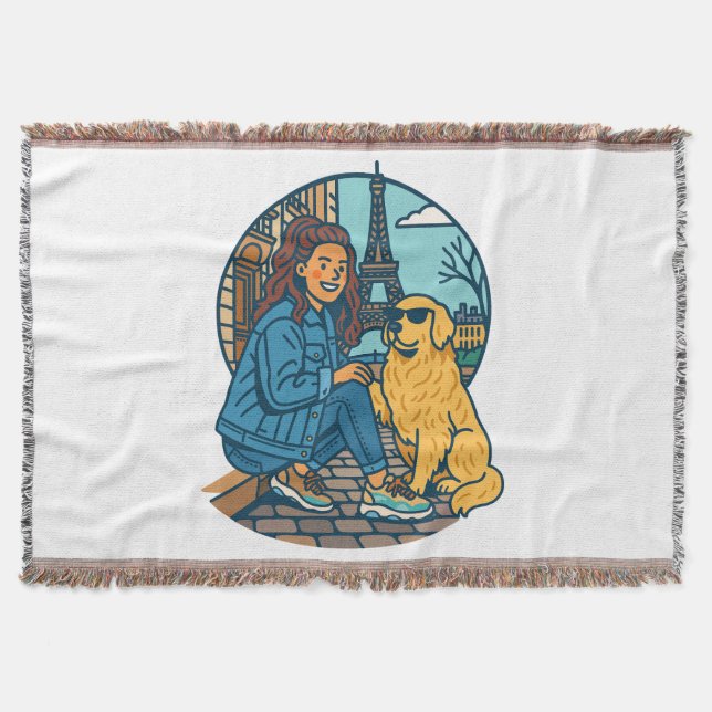 Cobertor Melhor Mãe de Cachorro do Mundo em Paris (Frente)