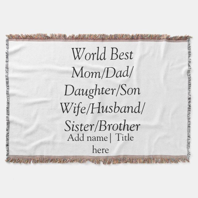 Cobertor Melhor mãe marido esposa pai filho (Frente)