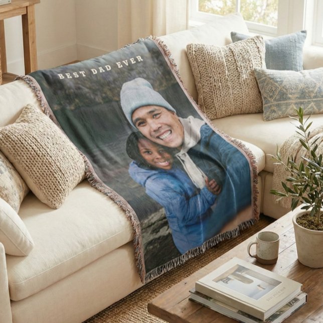 Cobertor Melhor Pai de Todos Presente Personalizado de Foto (Criador carregado)