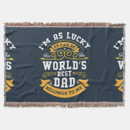 Cobertor Melhor Pai do Mundo Laranja Branco Azul