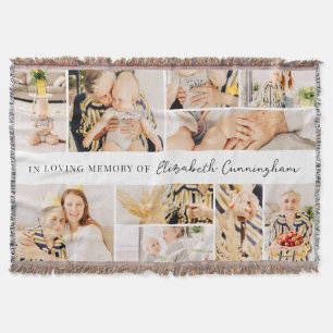 Cobertor Memorial Simple Minimalist Modern 10 Photo Collage