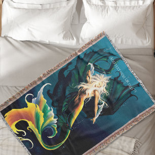 Cobertor Mermaid Dragon Fantasy Blue