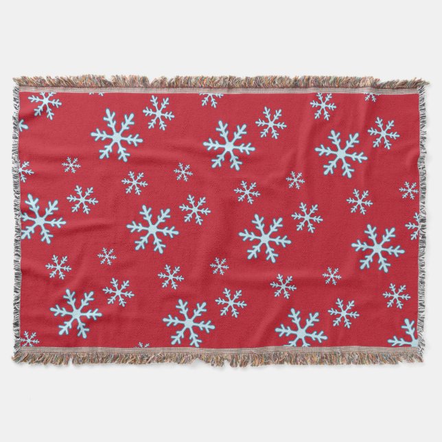 Cobertor Merry Christmas Blue Snowflake Holiday Winter (Frente)