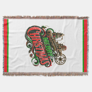 Cobertor Merry Christmas steampunk