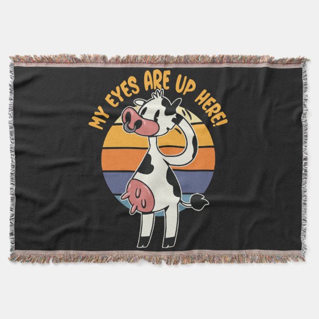 Cobertor Meus olhos estão aqui em cima! - Pastas Engraçadas (Frente)