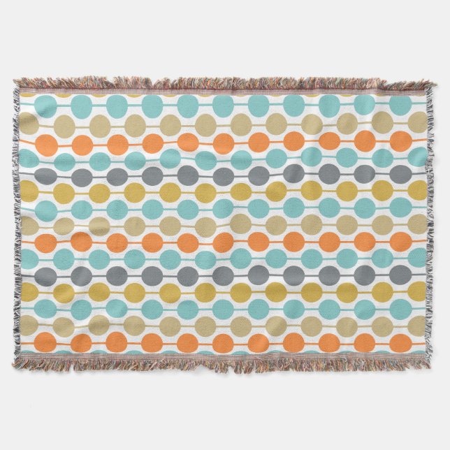 Cobertor Mid-Century Modern Retro Geometric Circles Pattern (Frente)