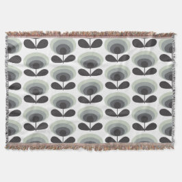 Cobertor Mid Century Scandinavian Modern Retro Flower Bloom