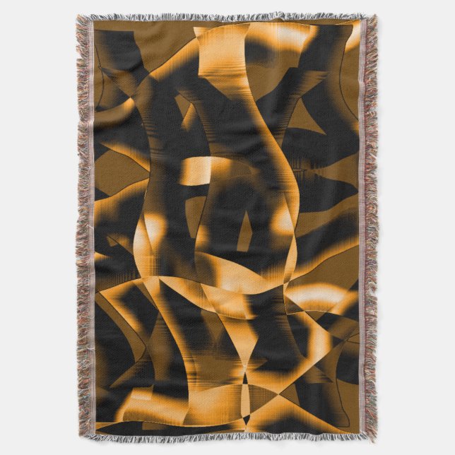 Cobertor Mídia estranha de fitas queimadas, laranja e preto (Frente Vertical)