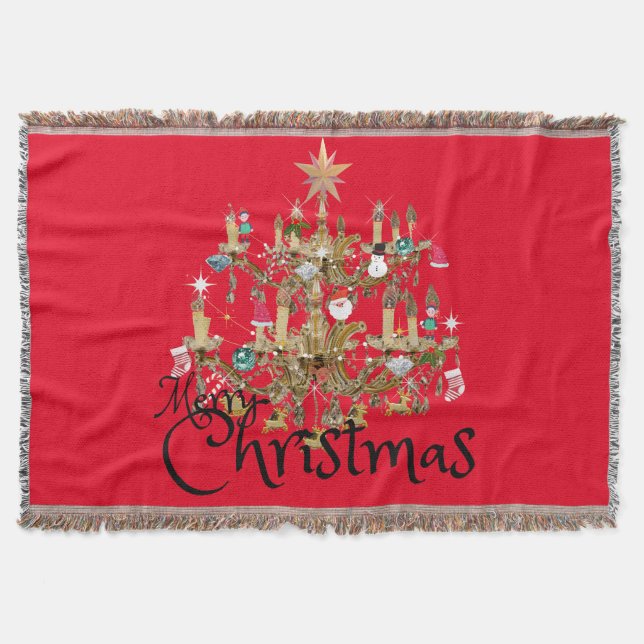 Cobertor Mikitiez classicwhitechristmas light jollyholly (Frente)