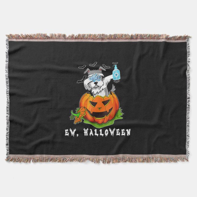Cobertor Miniatura Schnauzer Ew Halloween Pumpkin Washing (Frente)
