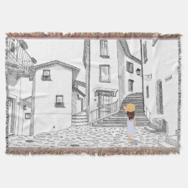 Cobertor Minimalist European Street Illustration 