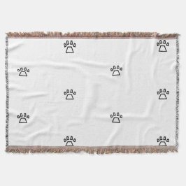 Cobertor Minimalist Geometric Dog Paw Pattern