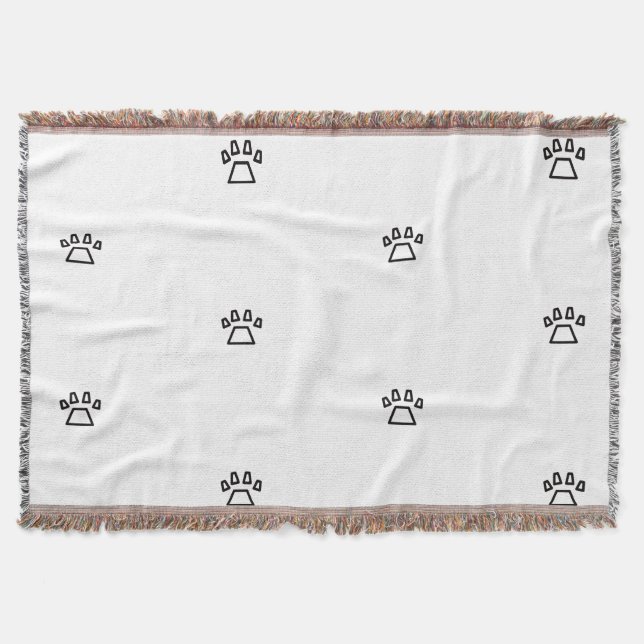 Cobertor Minimalist Geometric Dog Paw Pattern (Frente)