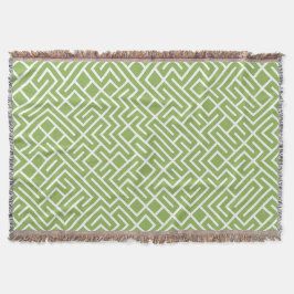 Cobertor Minimalist Maze Fill Green Pattern