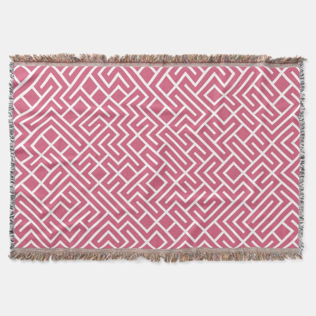 Cobertor Minimalist Maze Fill Pink Pattern (Frente)