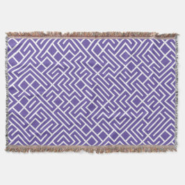 Cobertor Minimalist Maze Fill Purple Pattern
