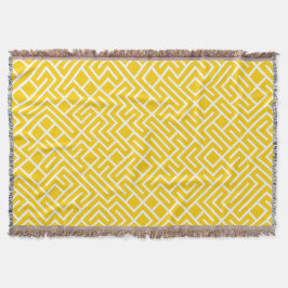 Cobertor Minimalist Maze Fill Yellow Pattern