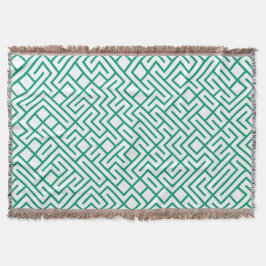 Cobertor Minimalist Maze Lines Emerald Pattern