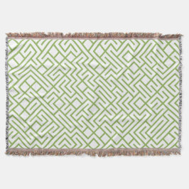 Cobertor Minimalist Maze Lines Green Pattern