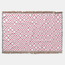 Cobertor Minimalist Maze Lines Pink Pattern