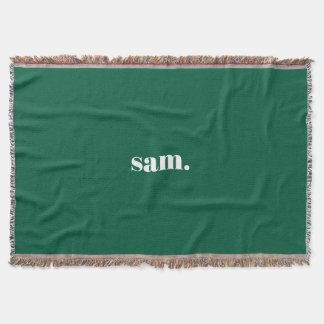 Cobertor Minimalista texto personalizado negrito verde