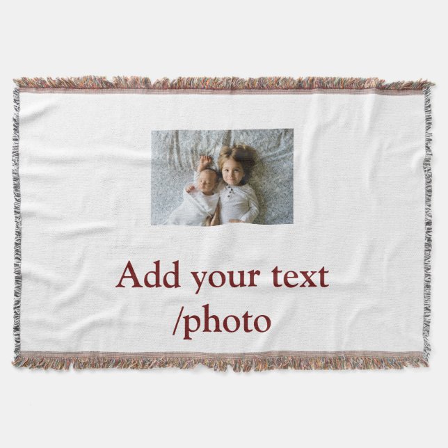 Cobertor Mínimo simples ADICIONAR SUA FOTO TEXTO NATAL (Frente)