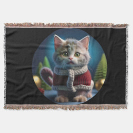 Cobertor Minskin Kitten Em Um Fato De Natal