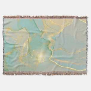 Cobertor Mint Green Dourado Marble: Texturado