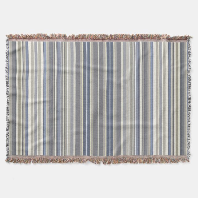 Cobertor Misty Blue Cinza Stripes (Frente)