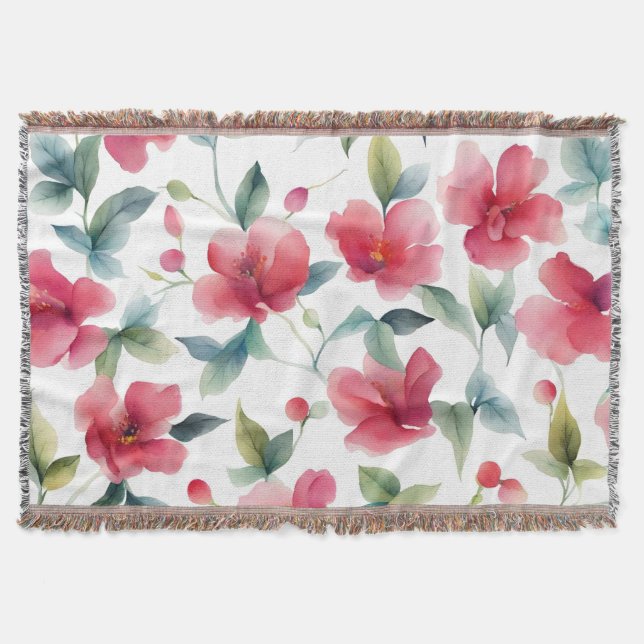 Cobertor Misty Red Floral Pattern (Frente)