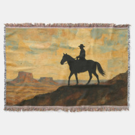 Cobertor Mixed Media Lone Rider Throw Blanket - Textured