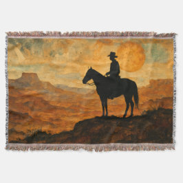Cobertor Mixed Media Lone Rider Throw Blanket - Textured We