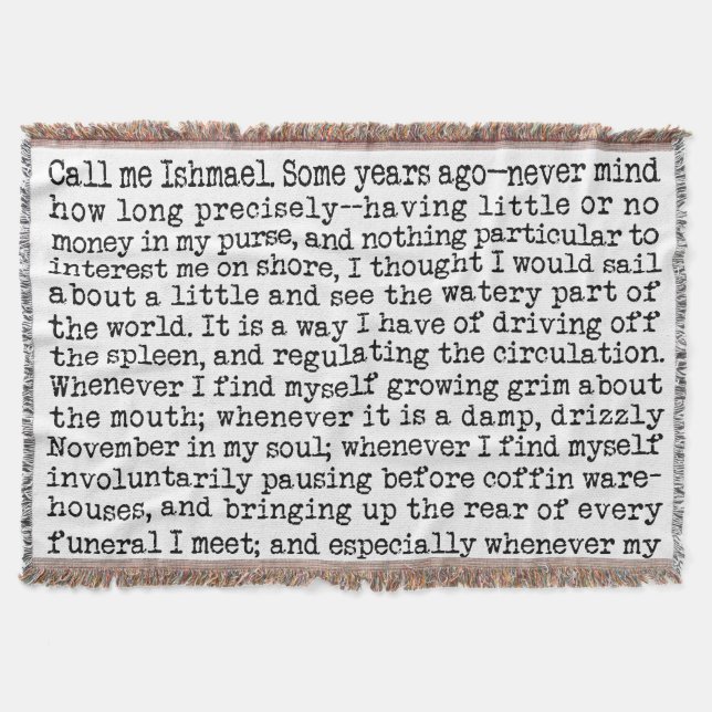 Cobertor Moby Dick Abrindo Linhas Literárias (Frente)