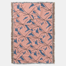Cobertor Modern Abstract Blue & Pink Geometric Pattern Flee
