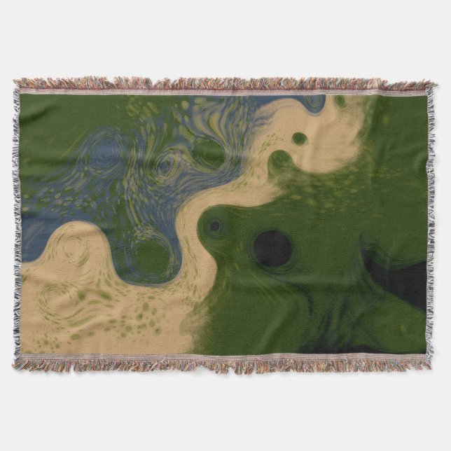 Cobertor Modern Abstract Mossy Topography Throw Blanket (Frente)