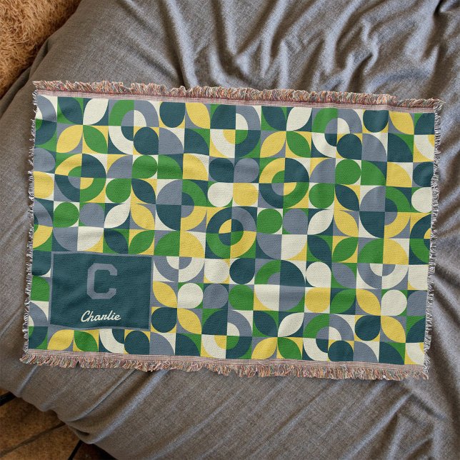 Cobertor Modern Bauhaus Abstract Geometric Monogram Pattern (Criador carregado)