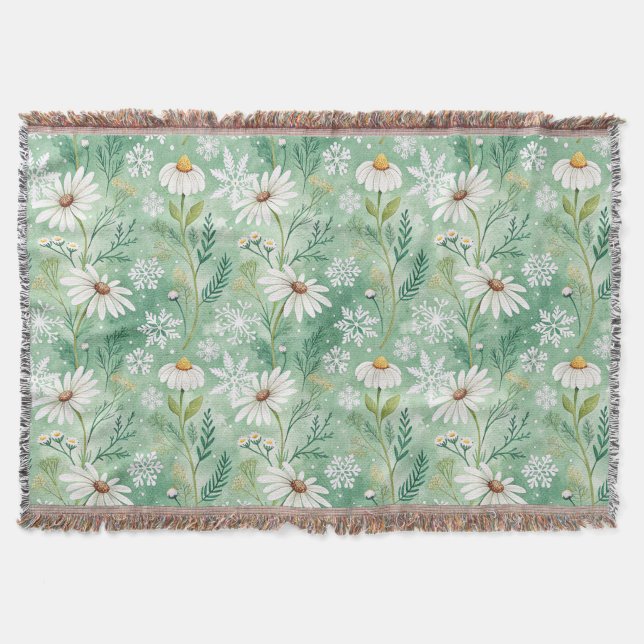 Cobertor Modern Daisy Flowers Winter (Frente)