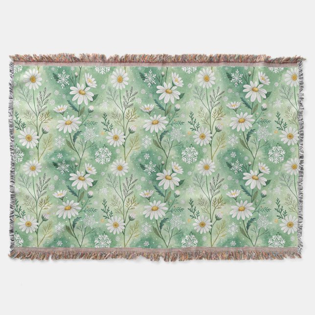 Cobertor Modern Daisy Flowers Winter (Frente)